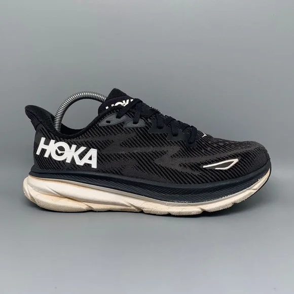 Hoka One Clifton 9 Black White Running Shoes Women’s Sz 8.5 - Picture 6 of 10